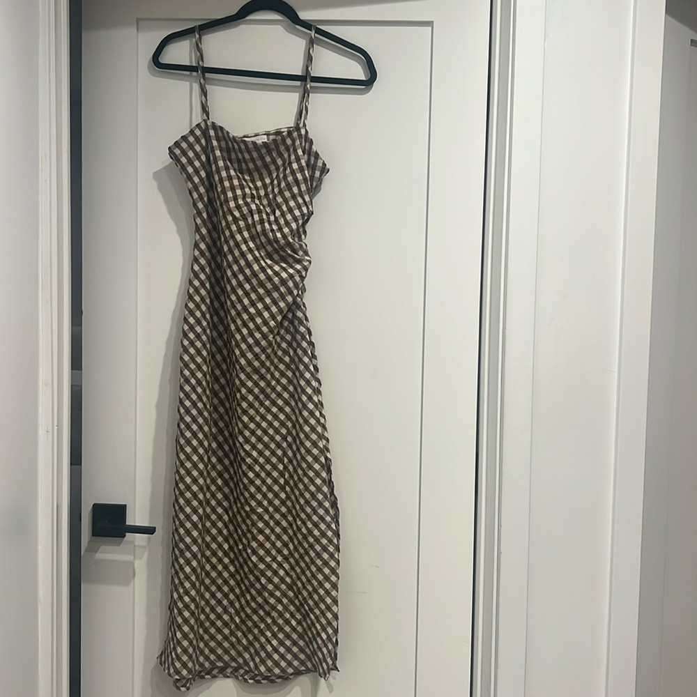 House of Harlow 1960 Brown Gingham Dress Size M
